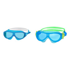 Zoggs Phantom Junior Mask Blue White Tint Blue Kids Phantom Mask with UV Protection And Antifog Swimming Goggles BlueGreenYellow 06 Years