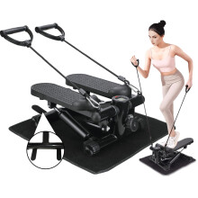 MEE GOO Quiet Adjustable Resistance Stair Steppers with blanket Twist Stepper Portable Exercise Equipment for Full Body Workout protective antitippi