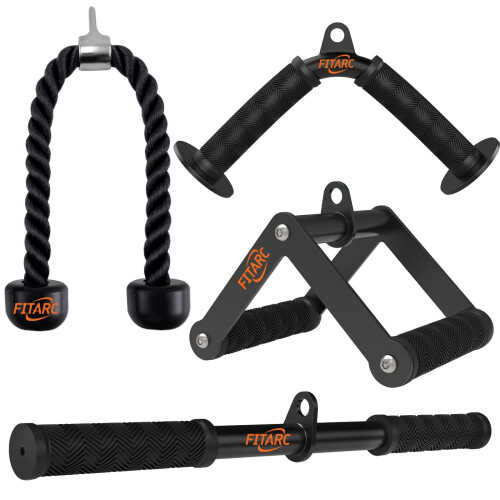 Fitarc Cable Machine Attachment Set Lat Pulldown Attachments for Home Gym Equipment Tricep Pull Down Attachment for Home Gym Accessories Lat Pull Do