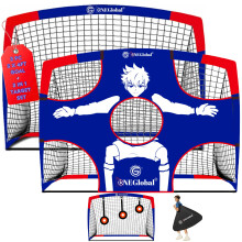 2Pack 5x4ft Popup Football Goals with Carry Case 2in1 Target Portable Goa