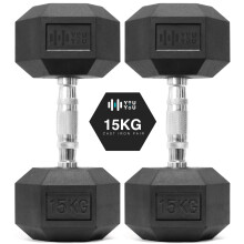 You vs You Hex Dumbbells Weights Pair for Home Exercise 15kg Set of 2 Hexa