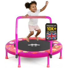 Happin 36 Mini Foldable Toddler Trampoline Indoor Trampoline Kids with HeightAdjustable Handle NoiseFree Indoor Outdoor with Super Safety Pad Dura