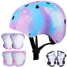 Kids Helmet Knee Elbow Wrist Pads Adjustable Knee Pads Elbow Pads Wrist Gua