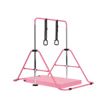 Gymnastics Bar with Mat Adjustable Kids Gymnastics Equipment for Home Train