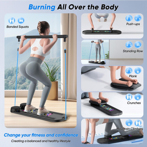 Pilates Reformer Machine 5 in1 Multifunctional Abdominal Board with LED Cou 2