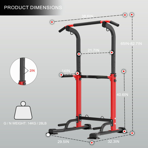 Leiblsufo Pull Up  Dip Station Dip Stand Power Tower Adjustable Height Home 2