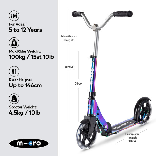 Micro Scooters  Cruiser LED Childrens Scooter  Handlebar Adjustable  Lightw 2