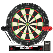 WINMAU Blade 360 Triple Core Carbon Dartboard Bundle – Includes Blade 360 D