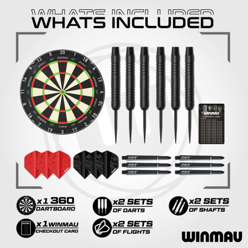 winmau WINMAU Blade 360 Triple Core Carbon Dartboard Bundle – Includes Blade 360 D 2