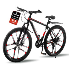 TRIOBLADE 275 Inch Mountain Bike 21 Speeds 10 Spoke Wheels Mountain Bicycle for Adult Disc Brake Bicycle for Men Women Adult BlackRed