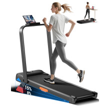 LONTEK Folding Treadmill with 16 Adjustable Incline 3HP Quiet Brushless Mot