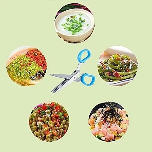 Herb Scissors Stainless Steel Multi Blade Kitchen Shears for Fast Vegetable and Herb Cutting 2