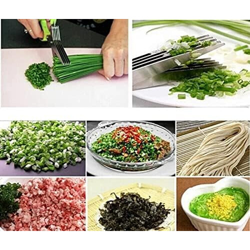 Herb Scissors Stainless Steel Multi Blade Kitchen Shears for Fast Vegetable and Herb Cutting 1