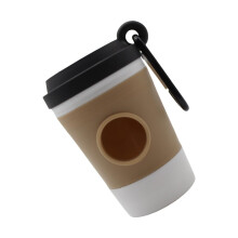 Coffee Cup Dog Poop Bag Dispenser with Builtin Holder for Travel and Dog Walking Black
