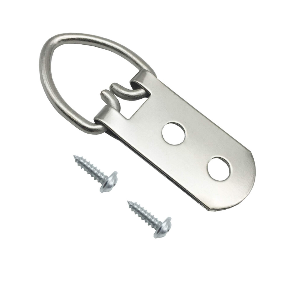 20 Pack Heavy Duty Picture Hangers With Screws D-Ring Double Holes Clasp Picture Hang Solutions, For Hanging Clock Paintings Artwork Picture Fram 43231591