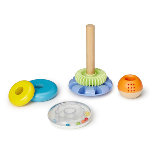 Amazon Amazon Basics Wooden Shape Sorter and Rainbow Stacker Classic Baby Toy Set, Medium, Multicolor 2
