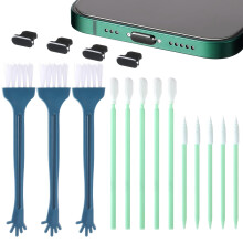 17pcs Anti Dust Plug Kit, 4pcs Metal Phone Dust Plug with 13pcs Cleaning Brushes ,iPhone Plug Cover iPhone 7 Plus Charger Plug Protector with iPh