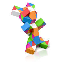 ROXENDA Magic Snake Cube Twist Puzzle - 3D Puzzles Games Fidget Toy Christmas Stocking Fillers for Kids and Adults - 1 Pack (Rainbow)