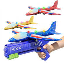 Doloowee 3 Pack Airplane Launcher Toys, 12.6 Inch LED Foam Glider Airplane Catapult, 2 Flight Modes, Outdoor Sports Flying Toys 4 5 6 7 8 9 10 11
