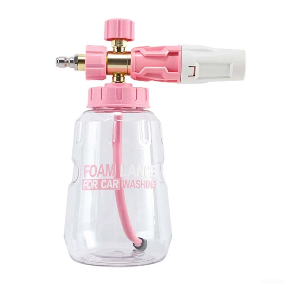 Foam Cannon 1L Adjustable Spray With 360 Rotation And Foam Ratio Control For Car Wash (Pink) Pink 9455672538015