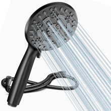 Cobbe Shower Head and Hose, High Pressure Shower Head with 8 Spray Modes, Powerful Bathroom Water Saving Shower Heads Set, Large Universal Flow R