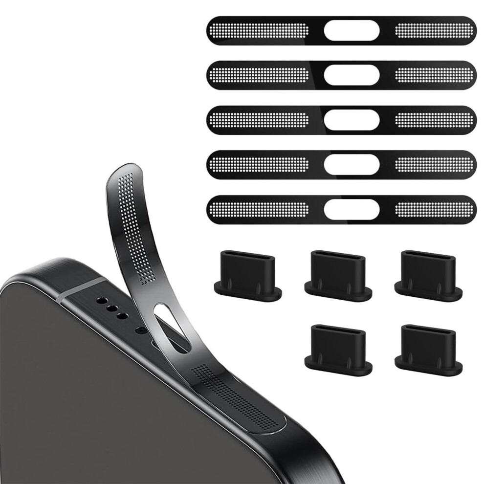 Photos - Other for Mobile BelleVive 5 Pieces USB-C Dust Plugs and 5 Pieces Dustproof Mesh Stickers, Anti-Dust, Phone Accessories for iPhone 16/16 Plus
