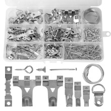 250PCS Picture Hooks for Hard Walls Picture Hanging Kit Heavy Duty Picture Frame Hangers Set with Picture Hanging Wire, Nails, Sawtooth Hangers,