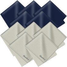 Quelcc 10 pcs Microfibre Glass Cloths 15x18cm, Glasses Cleaning Cloth, Washable, Non-Scratch, Smudge- and Lint-Free, for Lens, Eyeglasses, Screen