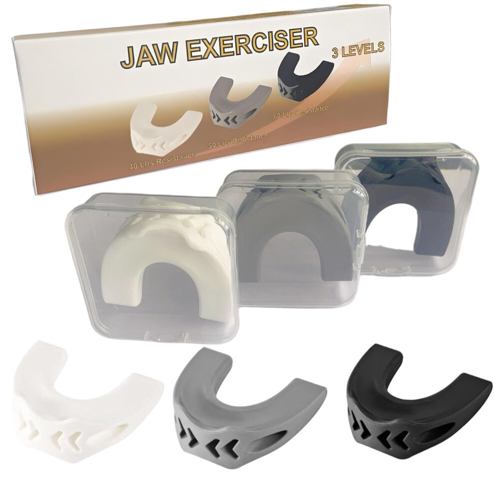 Zzmikiteck Jaw Toner For Jawlineï¼Jaw Exerciser Chew,Jaw Exerciser For Double Chin Reducer,Face Exerciser For Enhancing Chiselled Jawline, 3 Pack