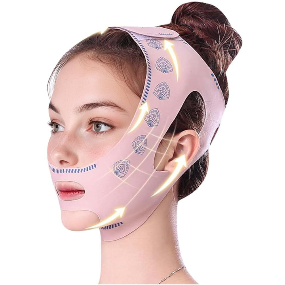Probuk Reusable V Line Lifting Mask, Ice Cool Chin Strap For Double Chin And Jawline, Adjustable Bandage For Firming And Tightening Sagging Skinï¼Sectorï¼