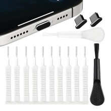 Tharvolex Portable Phone Cleaning Kit, USB-C Ports Cleaner with 12 Anti-Dust Brushes and Foam Tips