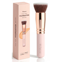 Make Up Brush Foundation Kabuki Flat Top - Perfect For Blending Liquid, Cream or Flawless Powder Cosmetics - Buffing, Stippling, Concealer - Prem
