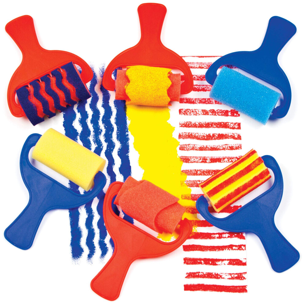 Baker Ross Af731 Sponge Patterned Rollers (Set Of 6) 76680083