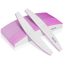 Professional Nail Files, Double Sided Emery Board for Nails 180/240 Grit, Coarse Washable Nail Files for Acrylic Nails & Natural Nails, 12 Pack F