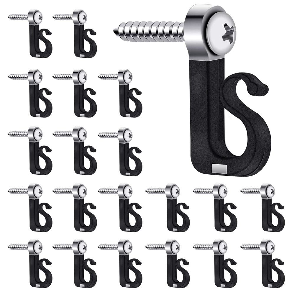 Huyxytec Q-Hanger Screw Hooks, 20 Pack Outdoor Indoor Light Holder With Drill Bit Q-Hanger Hooks For Easy Release Led Light String 34067352