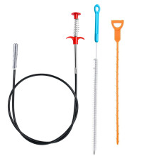 DKBT Drain Unblocker Tools 160mm Sink Toilet Unblocker Spring Pipe Dredging Tool 3Pcs Drain Hair Clog Remover Reusable Drain Cleaner Brush for Bl
