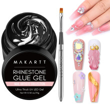 Makartt Nail Rhinestone Glue Gel Kit, 15g Super Adhesive Nail Gem Glue for Rhinestones Crystal Stones Jewels