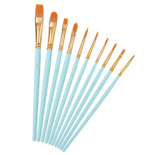 Aniyoo Paint Brushes Set 10 PCS Nylon Hair Paint Brushes for Acrylic Oil Watercolor Gouache Painting Face Paint Brushes for Children and Adults