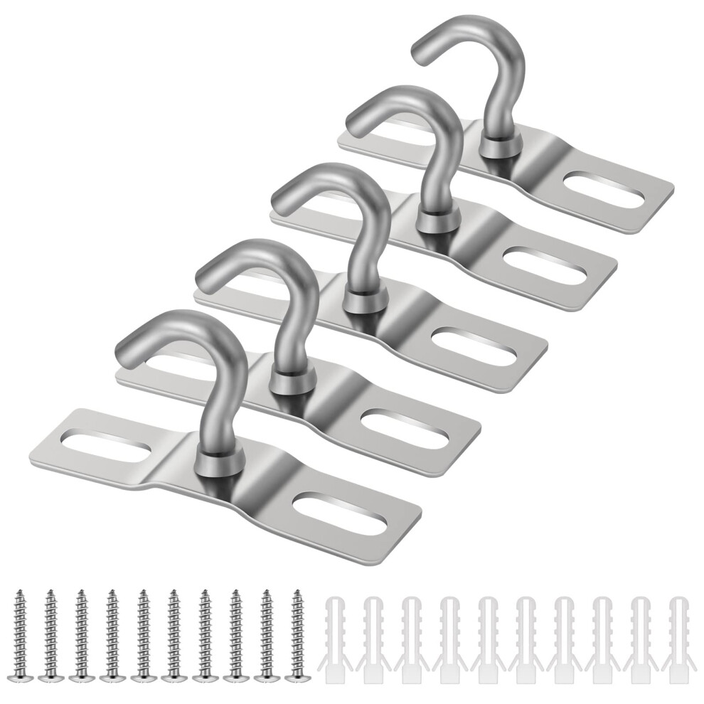 Rosewinec 5 Pack Ceiling Hook, 68Mm Heavy Duty Ceiling Light Base Plate Chandelier Hook Screws Mount Heavy Duty Iron Galvanized Pendant Fitting F 42148494