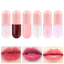 AOOWU 6 Pcs Hydrating Lip Oil Set, Fruit-Flavored Plumping Lip Oil, Long Lasting Lip Glow Balm Lip Care, Transparent Moisturizing No-Sticky Lip G