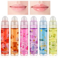 AOOWU 6-Piece Hydrating Lip Oil Set, Chocolate-Flavored Plumping Balm with Long-Lasting Glow, Transparent Moisturizing & Non-Sticky Gloss for Wom