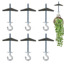 Peixiong 6 Pcs Carbon Steel Plasterboard Ceiling Hooks Spring Toggle Wing Bolts Hanger Wall Ceiling Installation Cavity Wall Fixing Anchors Ceili