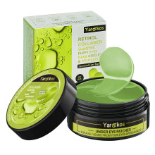 Green Gold Undereye Mask (60 Pcs), Collagen Hydrating Gel Pads, Reduce Puffiness, 30 Pairs Under Eye Patches for Dark Circles Puffy Eyes Treatmen