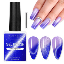 Makartt Cat Eye Gel Nail Polish - 9D Glitter, Color Changing, Temperature Change, LED Curing, Soak Off, Cruelty Free