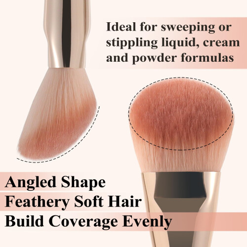 Angled Foundation Brush for Cream Liquid Makeup,Contour Blush Bronzer highlight Makeup, Angled Face Makeup Tool (Multitask Face Brush) 1