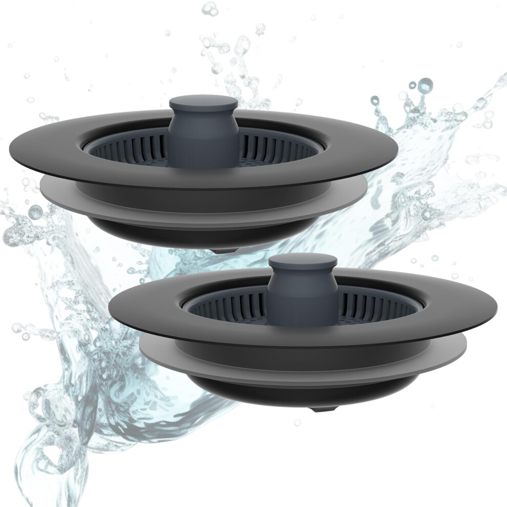 Hibbent 2-In-1 Kitchen Sink Plug And Stopper Combo, Stainless Steel Stopper And Abs Strainer, Anti-Clogging, Prevents Odors - Sinks Depth > 22Mm 41675274