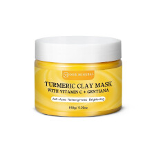 One Mineral Turmeric Clay Mask with Vitamin C & Gentiana | 150g | Deep-Cleansing Kaolin Clay Mask | Brightening Face Mask for Smooth, Balanced Sk