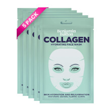 Collagen Face Mask Korean, Bio Collagen Real Deep Overnight Hydrating Mask, Anti-Ageing, Wrinkle Reduction, Plumping & Glass Skin Glow | 5-Pack,
