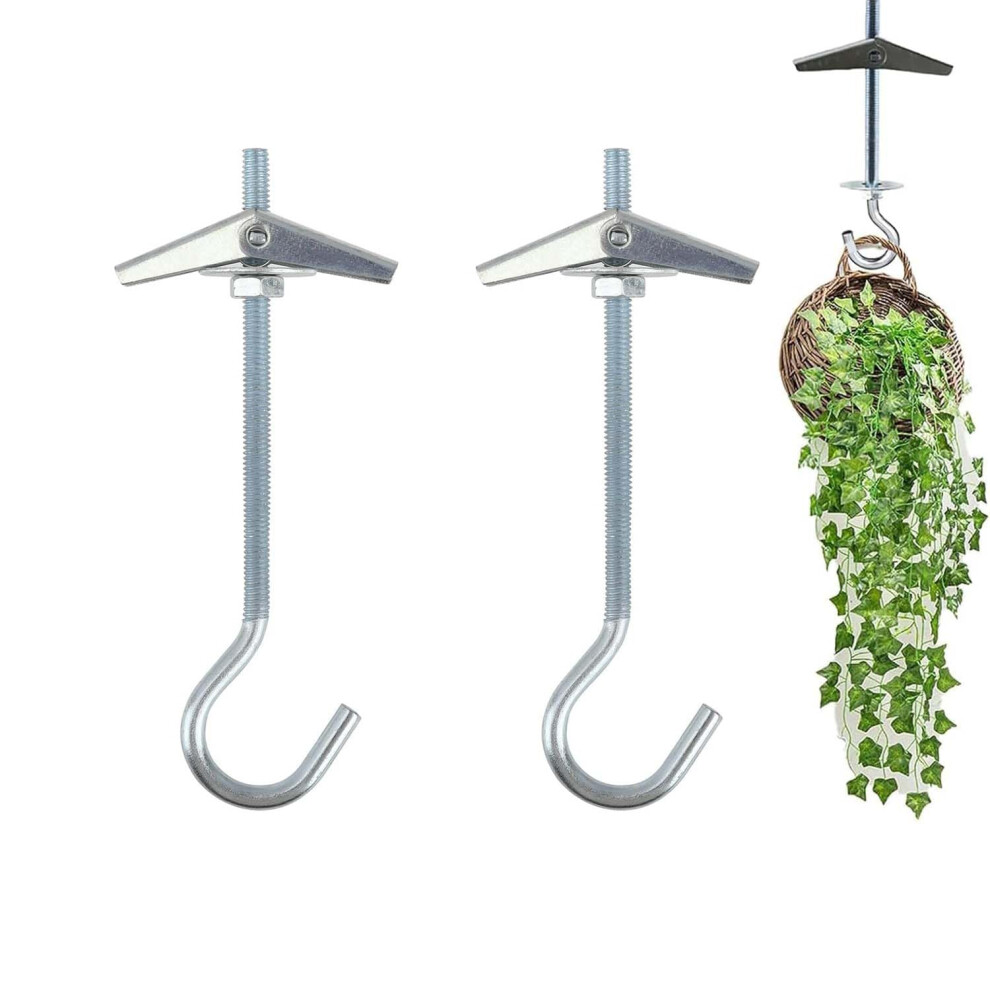 Feztgvofa 2 Pcs Wing Spring Toggle Hook, M4/90Mm Plasterboard Ceiling Hook, Ceiling Hooks For Hanging Plants, For Drywall Cavity Hollow Wall Boar 95013336