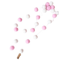 Worallymy 2m Handmade Felt Balls Kids Room Ornament Wall Hanging Home Decor Nursery Pom Pom Garland Party Props